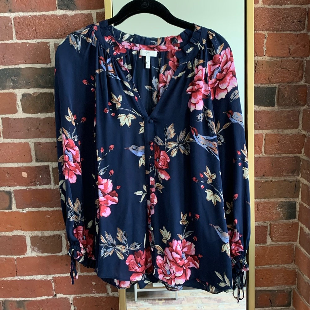 Joie Floral Silk Blouse